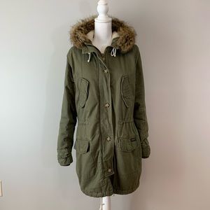 Abercrombie & Fitch Sherpa-Lined Military Parka